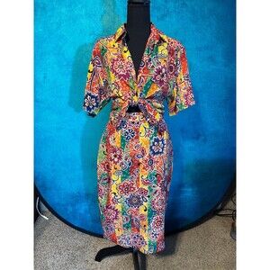 Vintage Tropical Floral Two Piece Skirt Set Resort Vacation